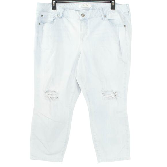 Torrid Jeans Skinny Crop Distressed Y2K Coastal Minimalist Light Wash Blue 20 - Picture 1 of 2